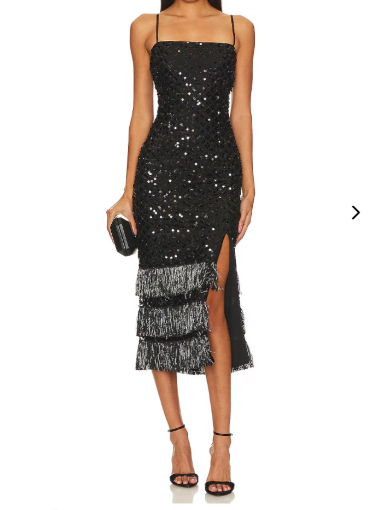 Michelina Midi Dress In Black